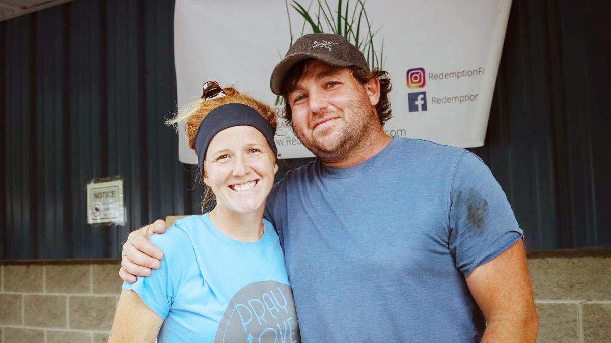 Tara Aileen Stottlemyer and Dale “DJ” Shalvey of Conover, shown at a Pennsylvania farmers market in August 2020, were sentenced to prison Thursday from Capitol-riot related crimes.