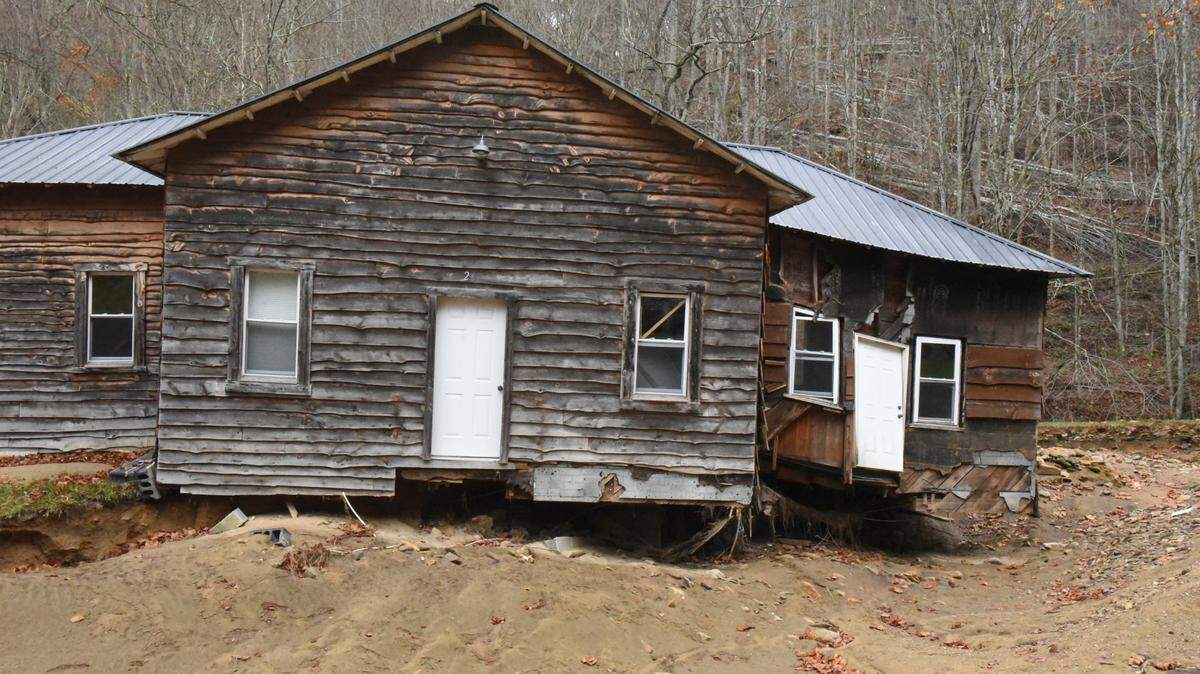 Ashe County’s Hurricane Precinct typically hosted voters in a creekside building that is still filled with sludge and sand from Tropical Storm Helene.