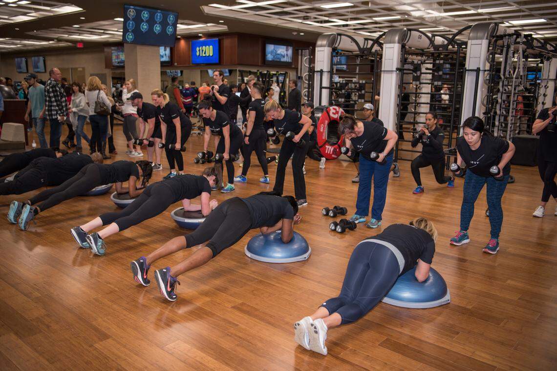 Life Time amenities include areas where you can lift weights on your own or take a strength-focused class.