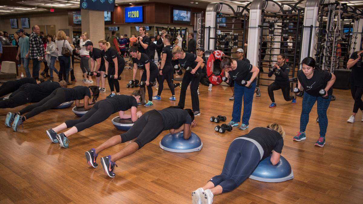 Life Time amentines include areas where you can lift weights on your own or take a strength-focused class.