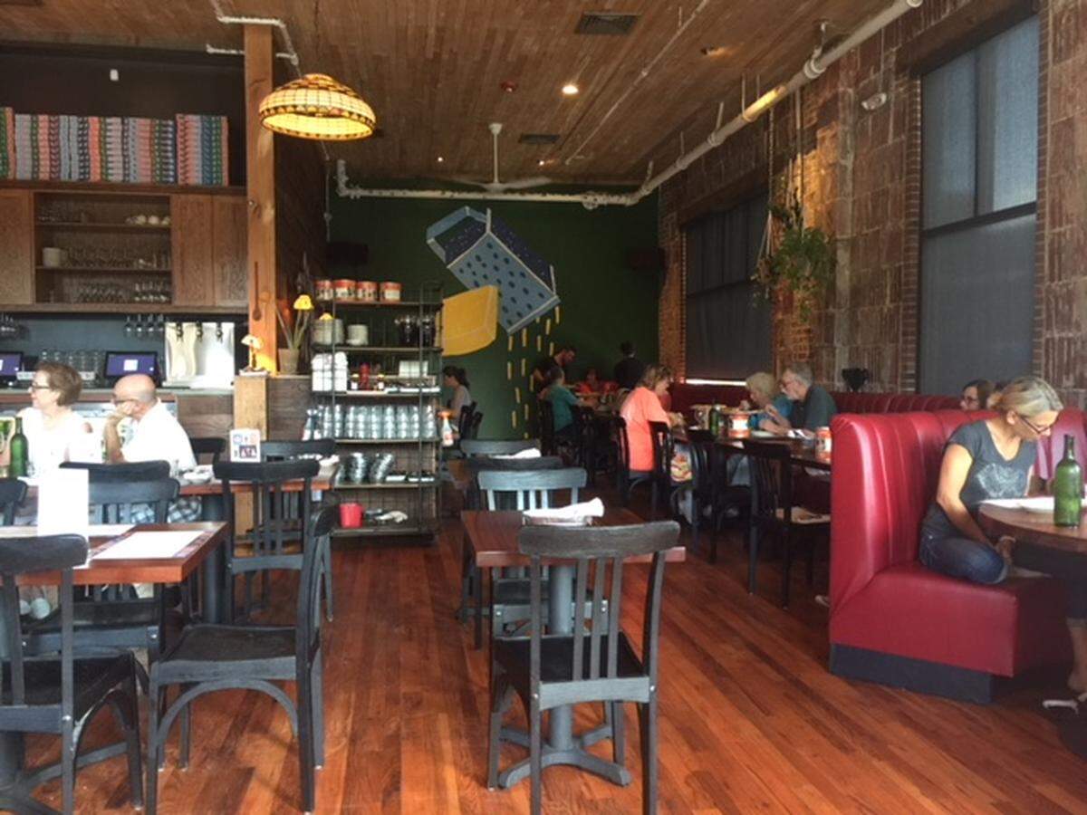 Vivian Howard’s newest restaurant, Benny’s Big-Time Pizzeria in Wilmington, is in a 1920s building that was a shirt factory.