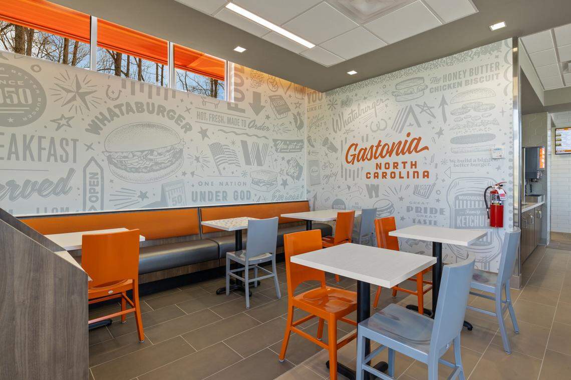 Inside the Gastonia location of Whataburger, which is opening May 29.