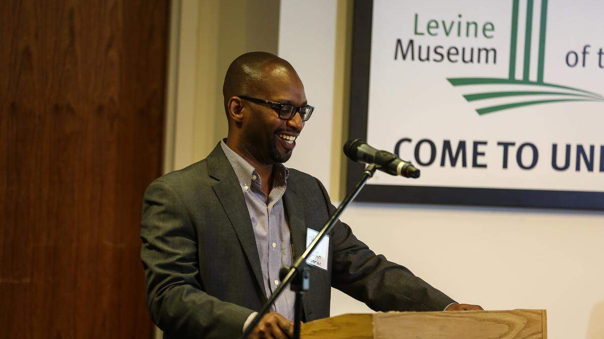 Levine Museum historian Willie Griffin speaks during an event at the museum honoring Dorothy Counts, the first black student to integrate CMS in 1957. Local African American history is Griffin’s specialty. His doctoral research subject was activist-journalist Trezzvant W. Anderson, a Charlotte native who turned out to be one of the nation’s most influential labor, civil, and human rights activists.