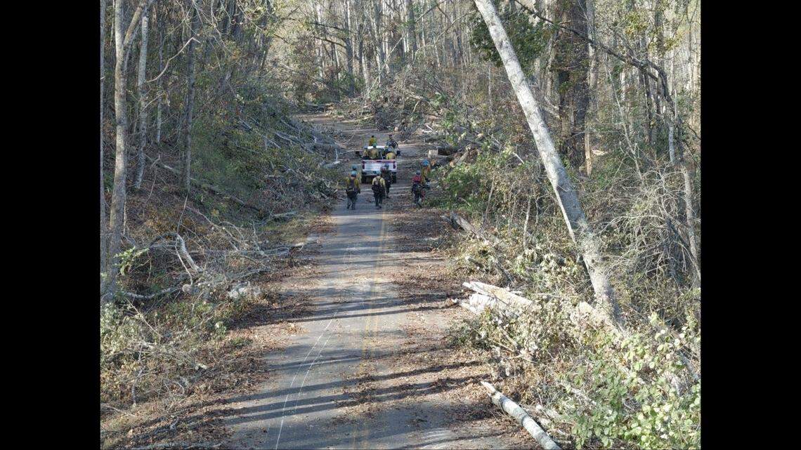 The entirety of the North Carolina stretch of the Blue Ridge Parkway remains closed as crews work to make the pavement safe for travel, officials say.