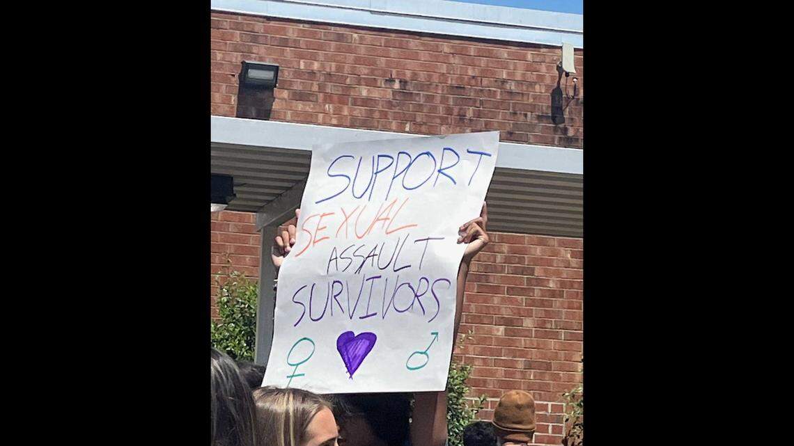 Southeast Charlotte middle school students walk out over handling of sexual violence, harassment