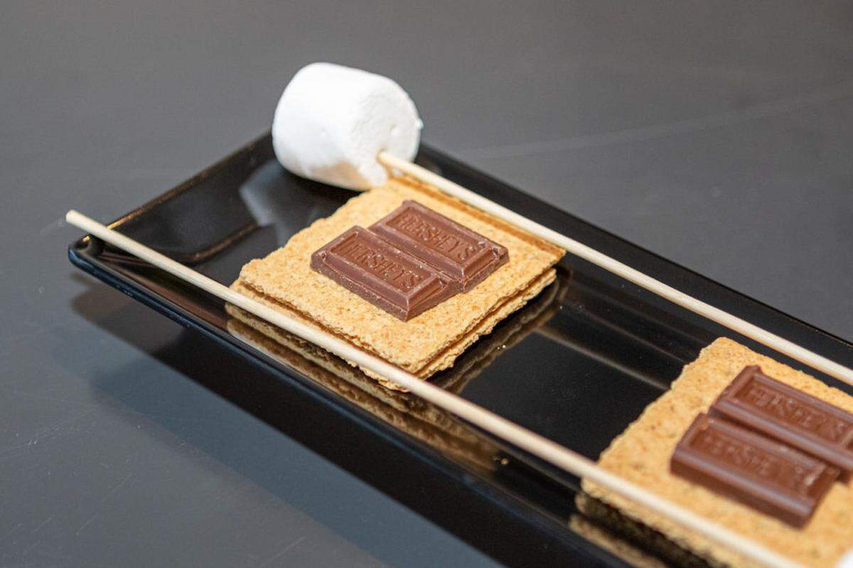 Order s’mores for dessert and roast the marshmallows yourself over the grill at Gyu Kaku.