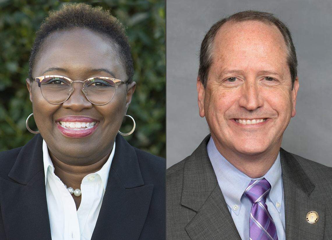 Cynthia Wallace (left) is facing off against Dan Bishop (right) for his seat in Congress.