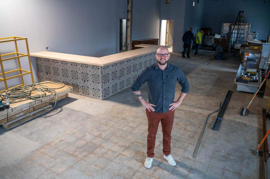 Sam Hart in the new Biblio and Counter- location at 2001 W. Morehead St.