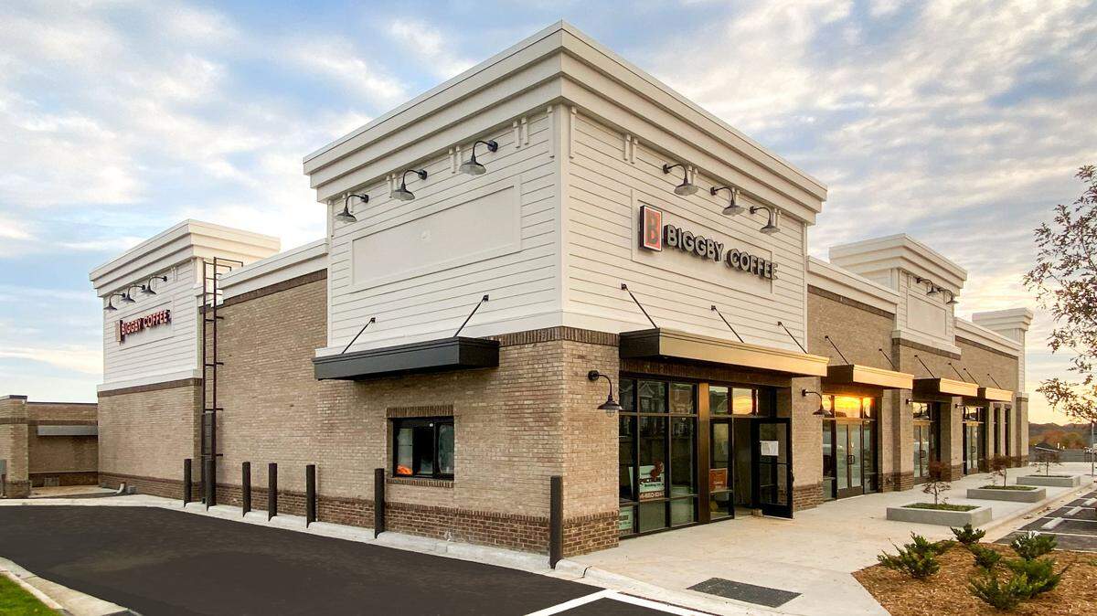 Biggby Coffee is opening Jan. 10 at the Shoppes at McCullough in Pineville. An Asian fusion restaurant is on the way in fall 2023.