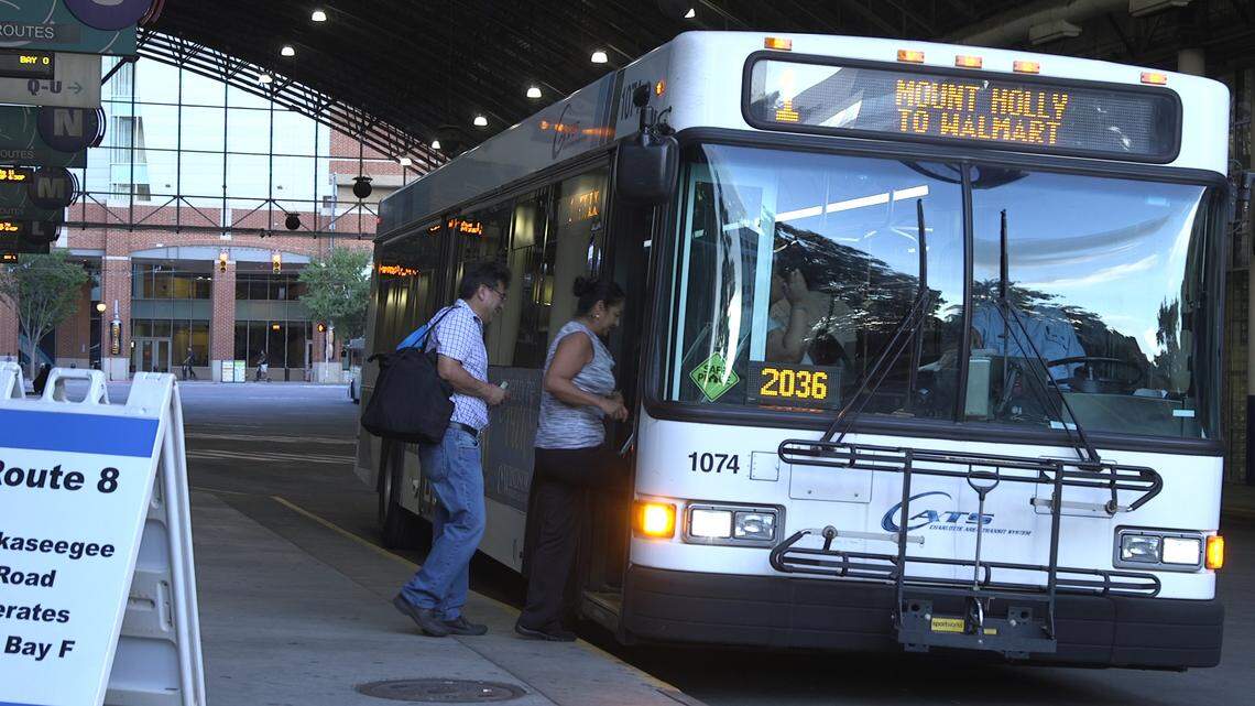 The uptown transit center in Charlotte.