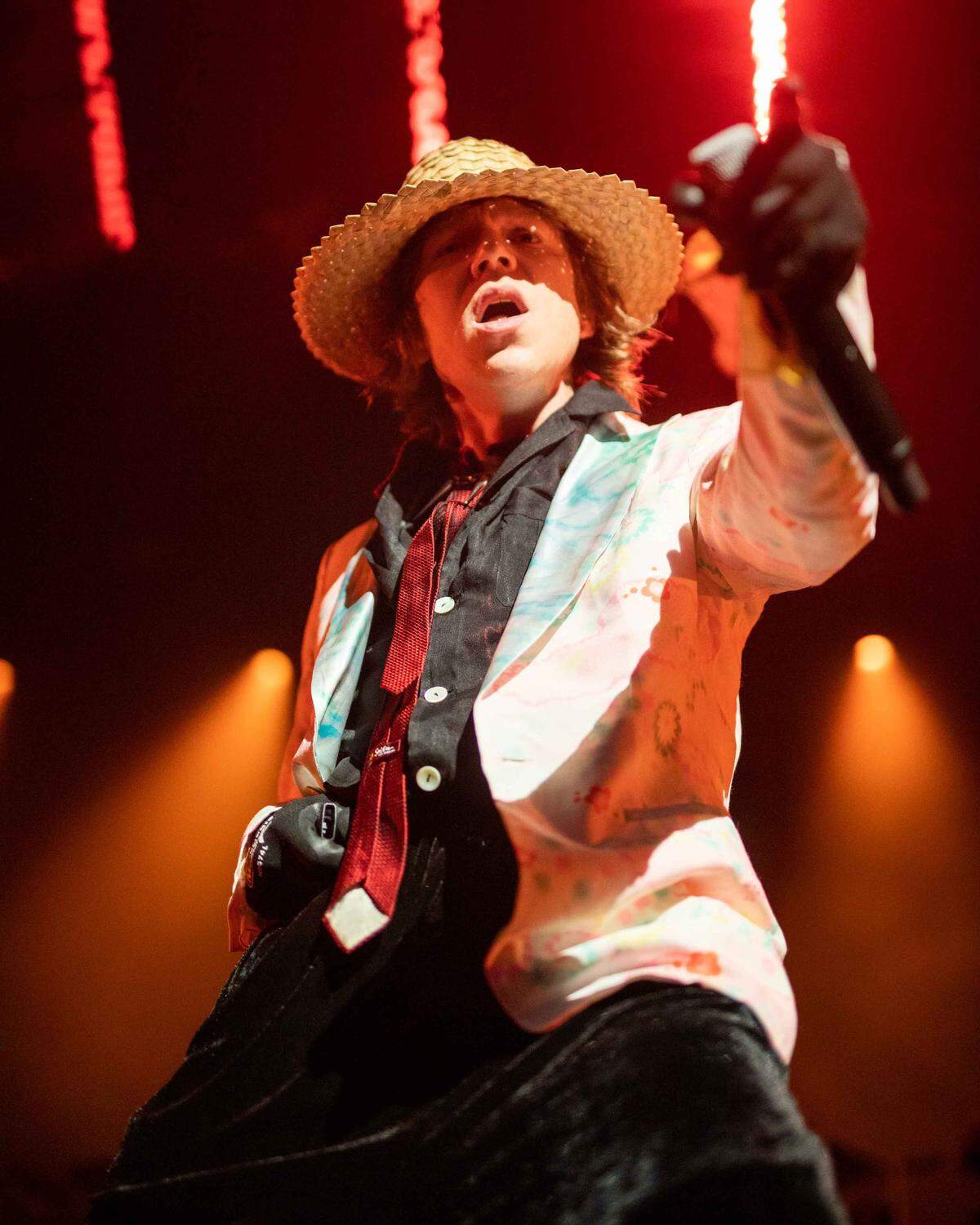 Matt Shultz of Cage the Elephant performs at PNC Music Pavilion on Sunday night.