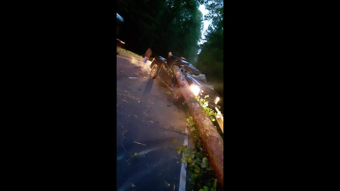 Another view of what Doug Simonet saw Tuesday morning in Nantahala Gorge, near Andrews.