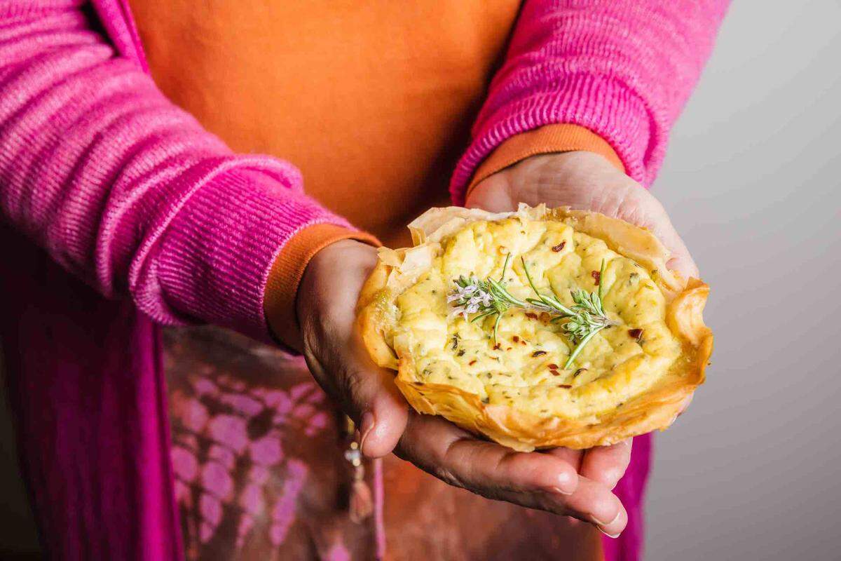 Mother Earth Group will open Hip Pies in Uptown on April 20. Shown above is a savory spinach and ricotta pie.