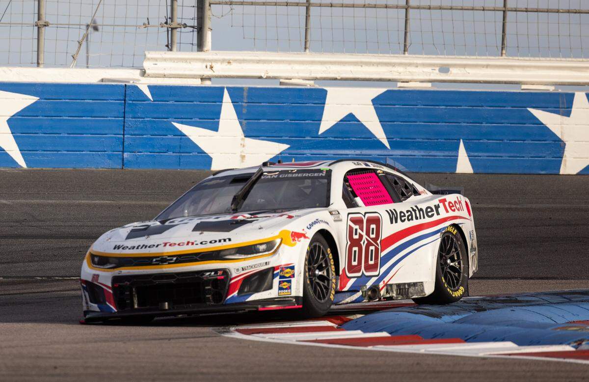 NASCAR Cup Series driver Shane van Gisbergen (88) races during Sunday’s Bank of America Roval 400 at Charlotte Motor Speedway.