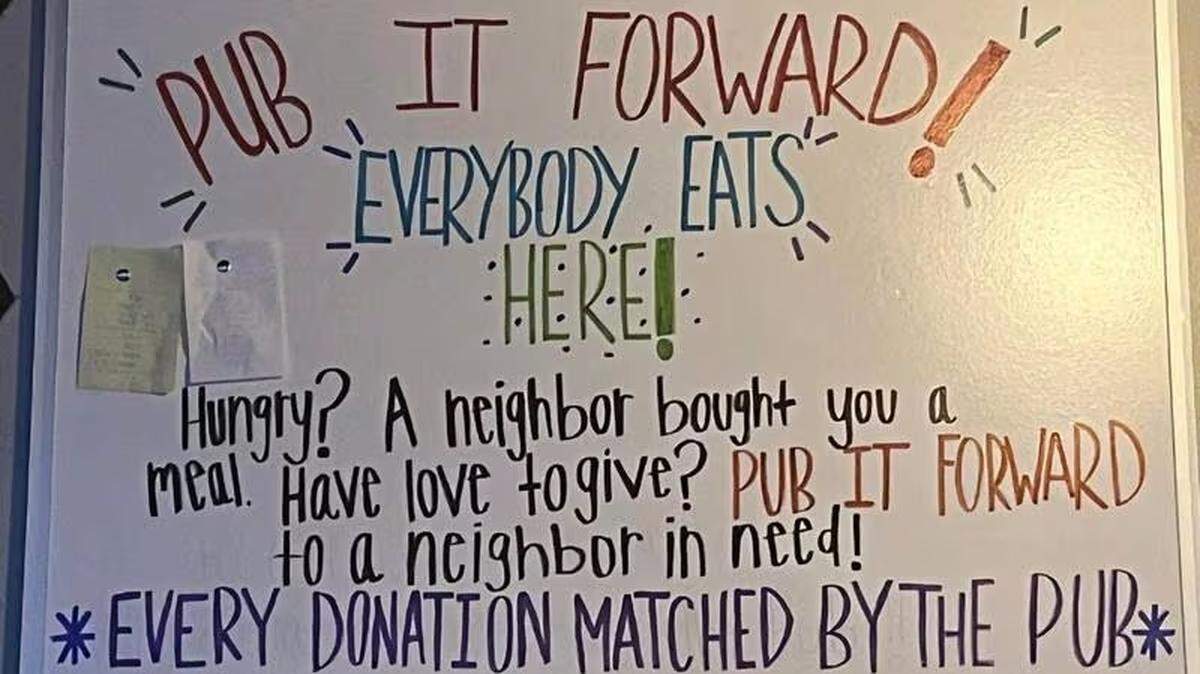 Afton Pub & Pizza is matching donations for meals to help those in need.