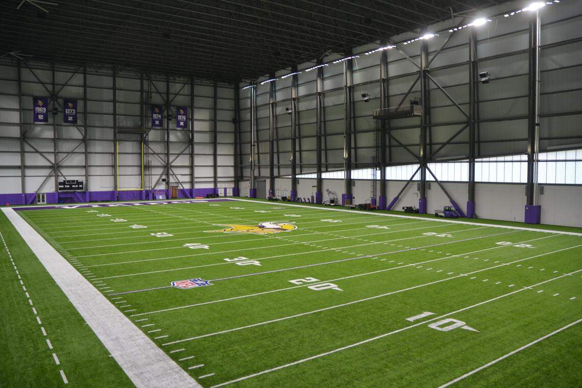 In addition to having four outdoor practice fields, the Vikings have an indoor practice facility with a 98-foot-high ceiling.