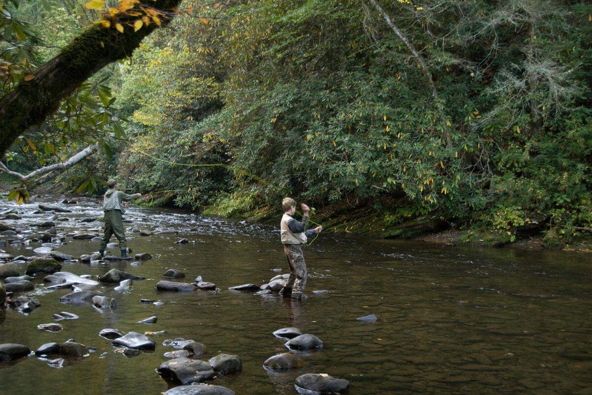 Fishing is popular in the Bryson City area.