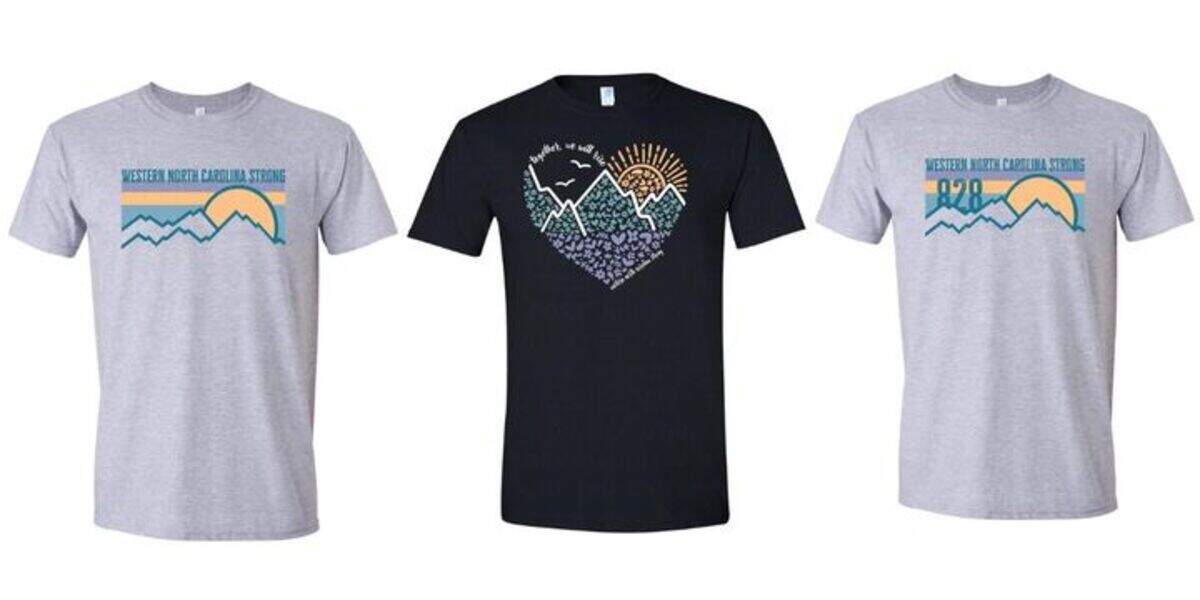 Paw Mountain Designs’ hurricane relief shirts come in black or gray.