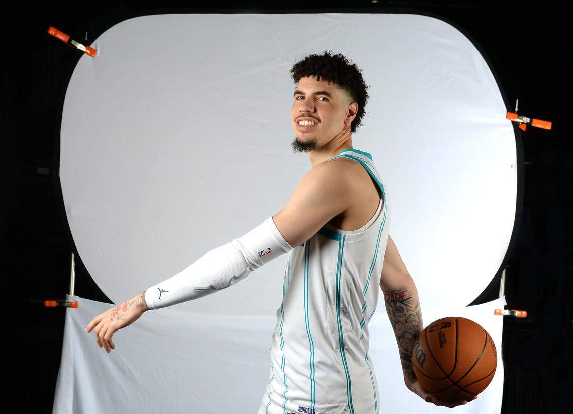 Charlotte Hornets guard LaMelo Ball on Monday, October 2, 2023 at Spectrum Center in Charlotte, NC.
