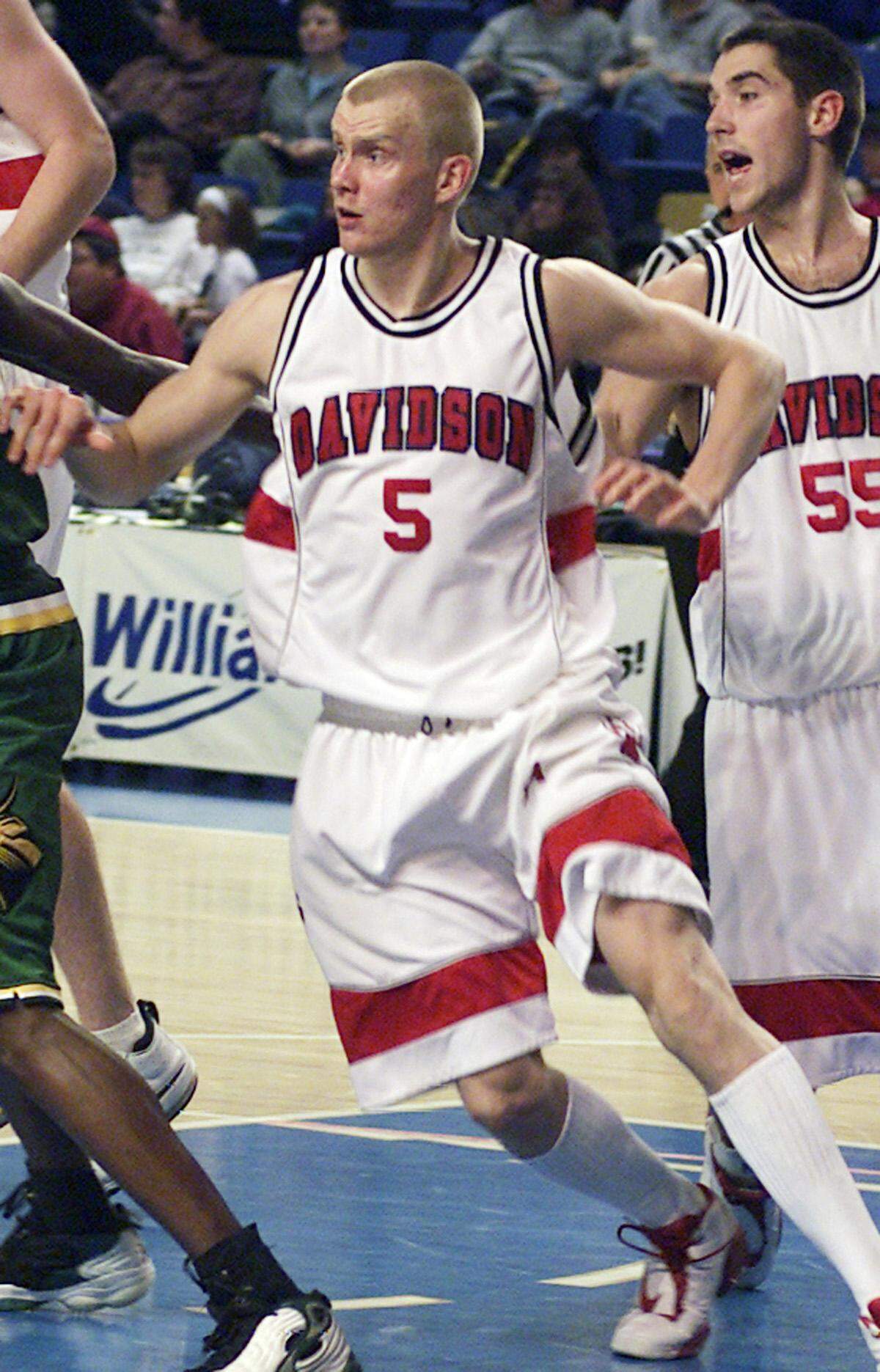 Jouni Eho, shown here, played for Davidson College from 2000-2004 under Coach Bob McKillop.