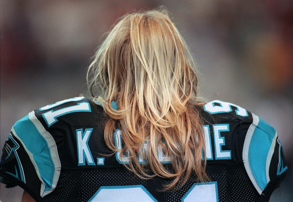 Former Carolina linebacker Kevin Greene, who died unexpectedly Monday at age 58, was known for his relentless pass rush and his long blond locks.
