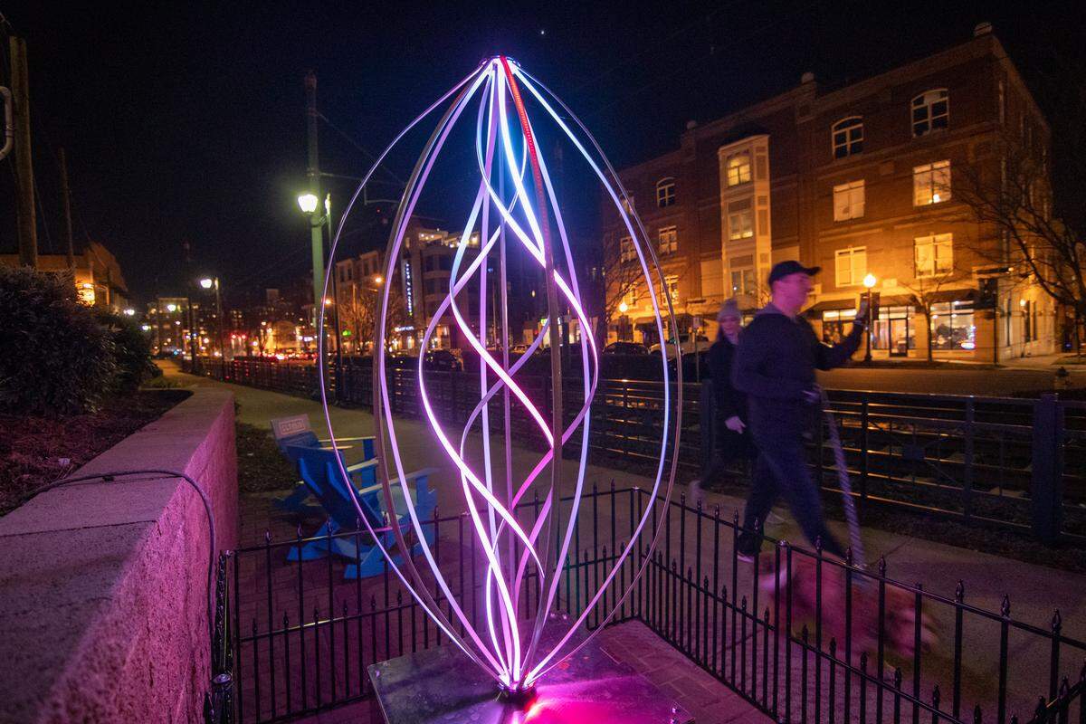 The “I Heart Rail Trail: Light” display is up in South End until March 7.