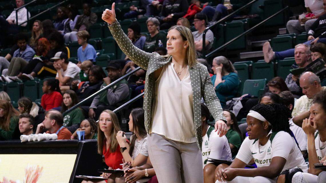 Charlotte 49ers women’s basketball coach Cara Consuegra’s team has won eight of its last nine games.