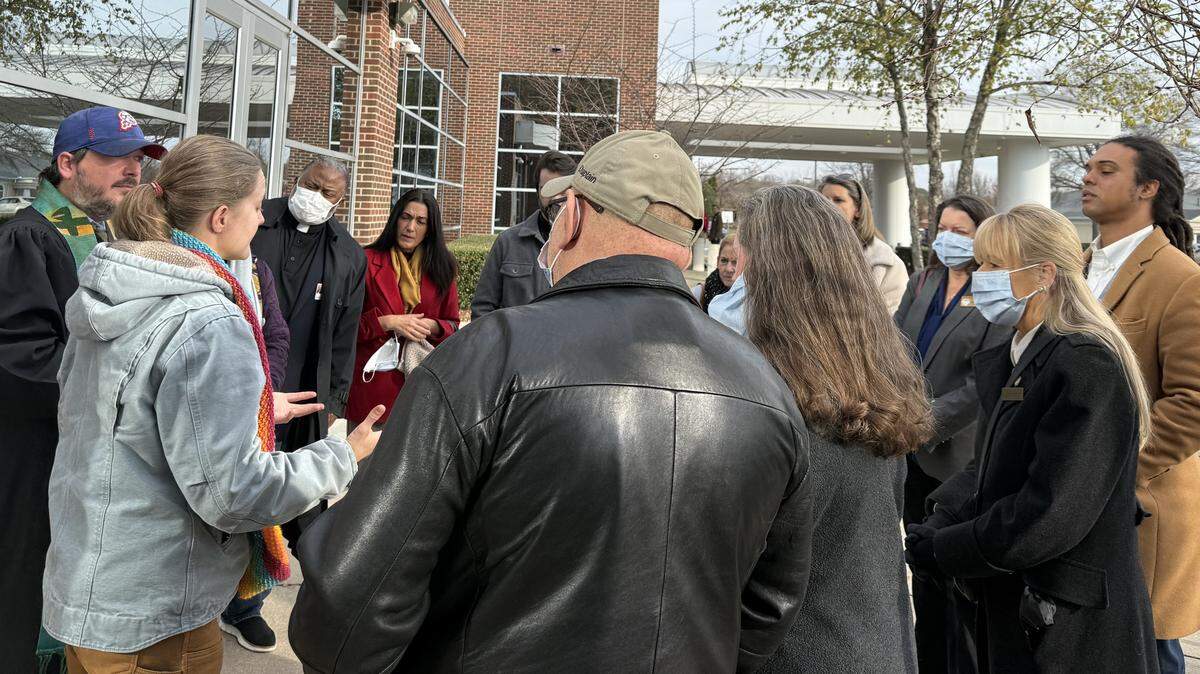 At Atrium’s Pineville hospital, a group of more than a dozen faith leaders and elected officials sought to learn more about a man arrested by Immigration and Customs Enforcement. He suffered a medical emergency upon being arrested, according to Siembra NC, and was taken to the hospital. His family knew little about what happened after that, according to Siembra.