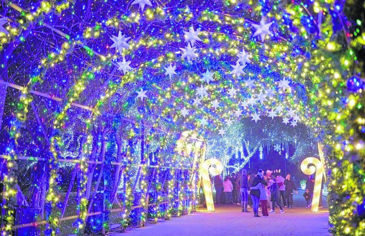 The Carolina Holiday Light Spectacular event is held at Ballantyne’s Backyard in December. 