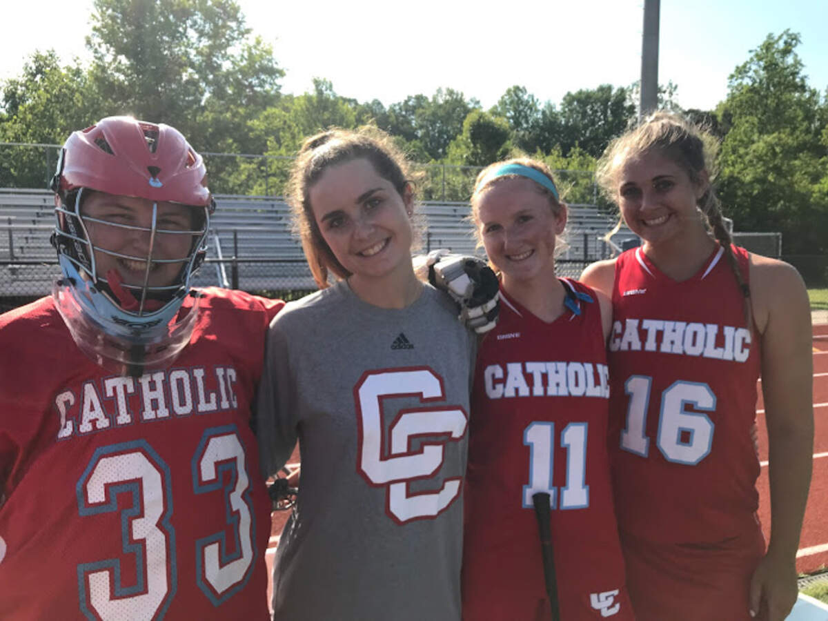 Charlotte Catholic girls lacrosse stars Blake Palmer, Lindsay Christmas, Lynn Brodowicz and Megan Flesch