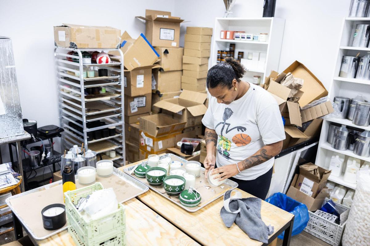 Andrea Richter started making candles in 2017, creating Pretty Honest Candles. She’s worried that product costs will begin to increase under President Donald Trump’s tariff policy.