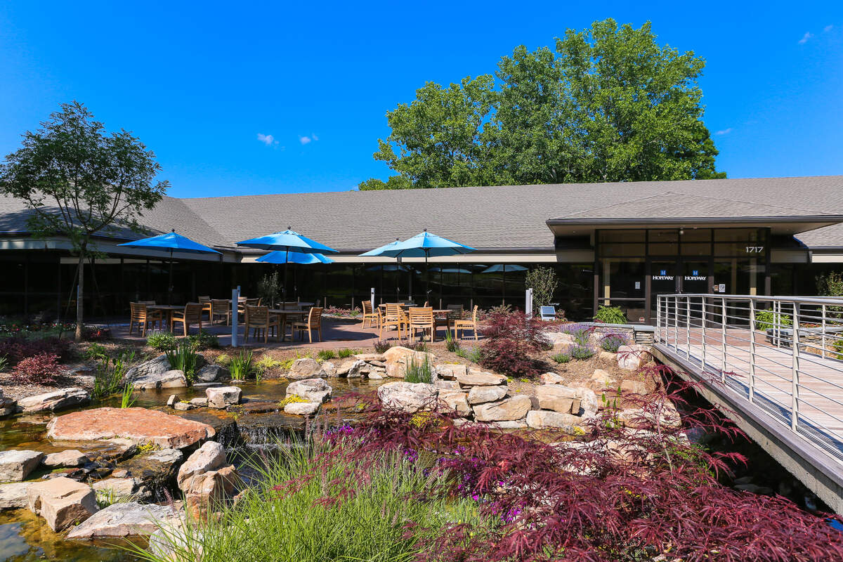 HopeWay sits on a 20-acre wooded campus at 1717 Sharon Road West in southwest Charlotte.