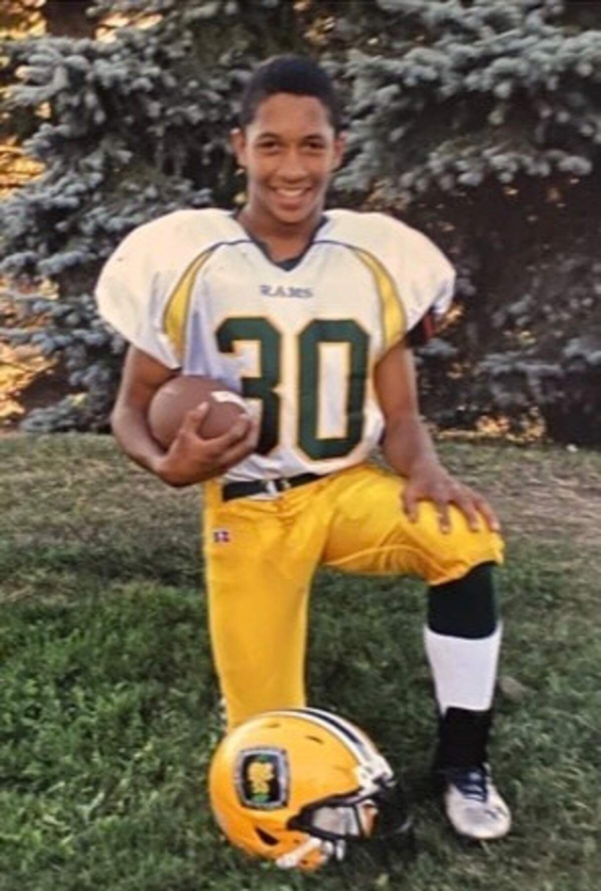 Chuba Hubbard in his Sherwood Park Rams uniform.