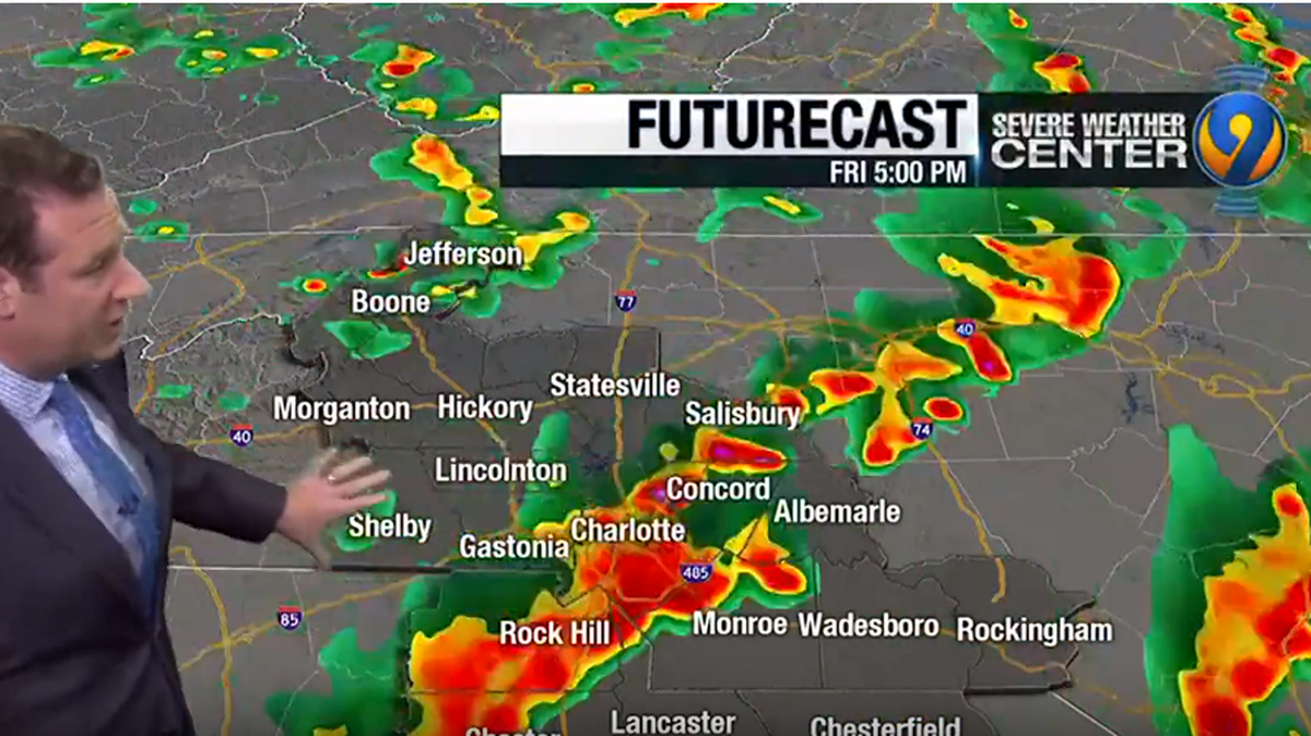 Winds up to 50 mph and half-inch hail were possible in Huntersville, Concord and Kannapolis, the National Weather Service warned.