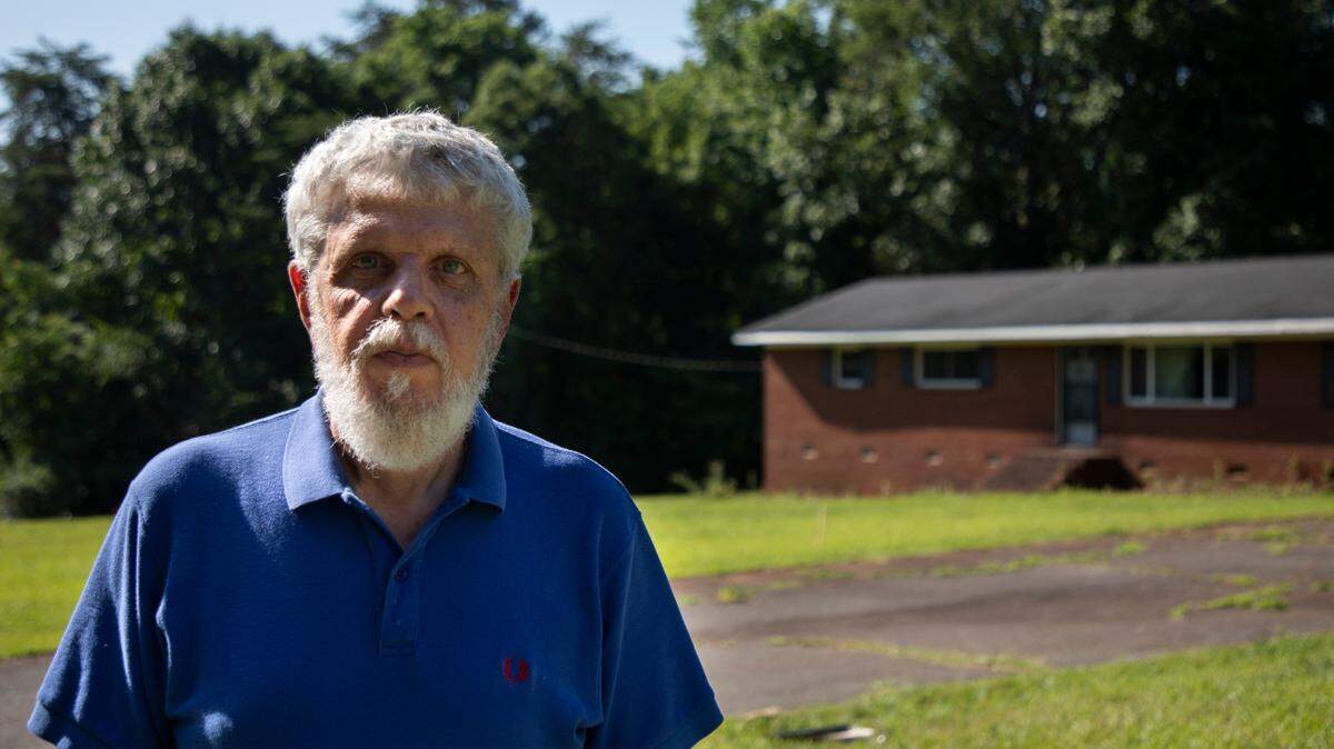 David Hannes has become one of the leading voices not in favor of the new fire department on Woody Point Road in Charlotte, N.C., on June 17 2022.