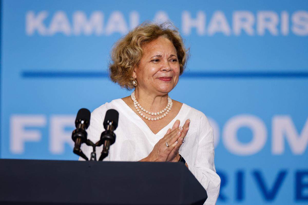 Charlotte Mayor Vi Lyles speaks ahead of Vice President Kamala Harris’ appearance at Johnson C. Smith University in Charlotte, NC, as part of a nationwide Economic Opportunity Tour on Wednesday, June 12, 2024.