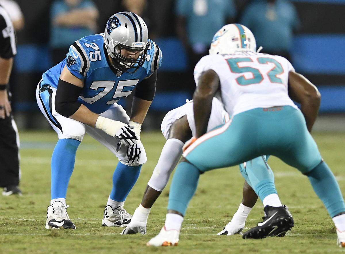 Offensive tackle Matt Kalil (75) had a short stint with the Carolina Panthers after signing a big contract.