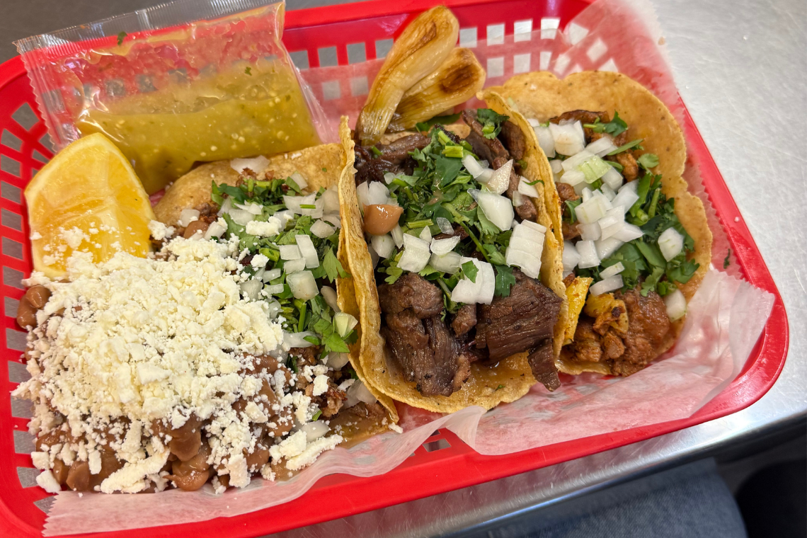 Tacos from El Rinconcito Chilango.