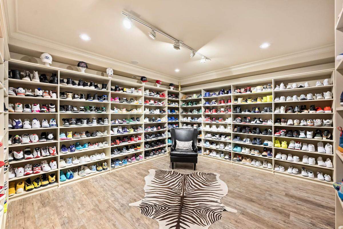 Shown is the mansion’s shoe room.