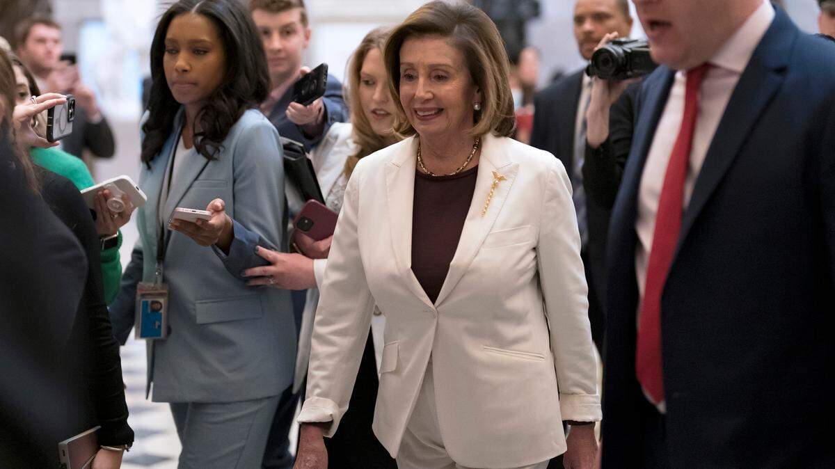 Speaker of the House Nancy Pelosi, D-Calif., walks to the House chamber on Nov. 17, 2022 where she announced that she is stepping down from Democratic leadership after 20 years.