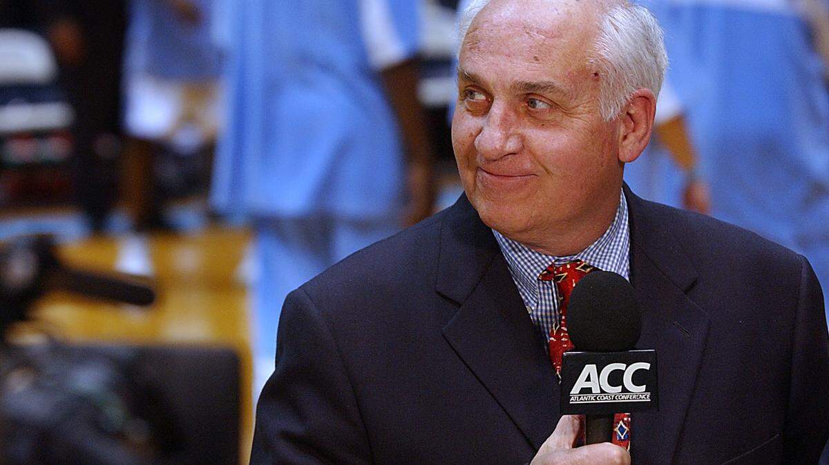 Veteran basketball announcer Billy Packer in a photo from 2003. Packer died in Charlotte on Jan. 27, 2023, at the age of 82.