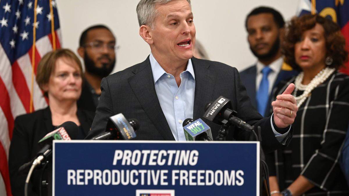 North Carolina Governor Josh Stein issued an executive order related to abortions in North Carolina on Thursday, January 16, 2025 at the Charlotte-Mecklenburg Government Center in Charlotte, NC.