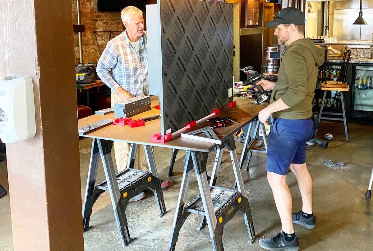 Since it’s been closed, Growlers Pourhouse has become a woodshop for pieces heading to the upcoming Supperland restaurant.