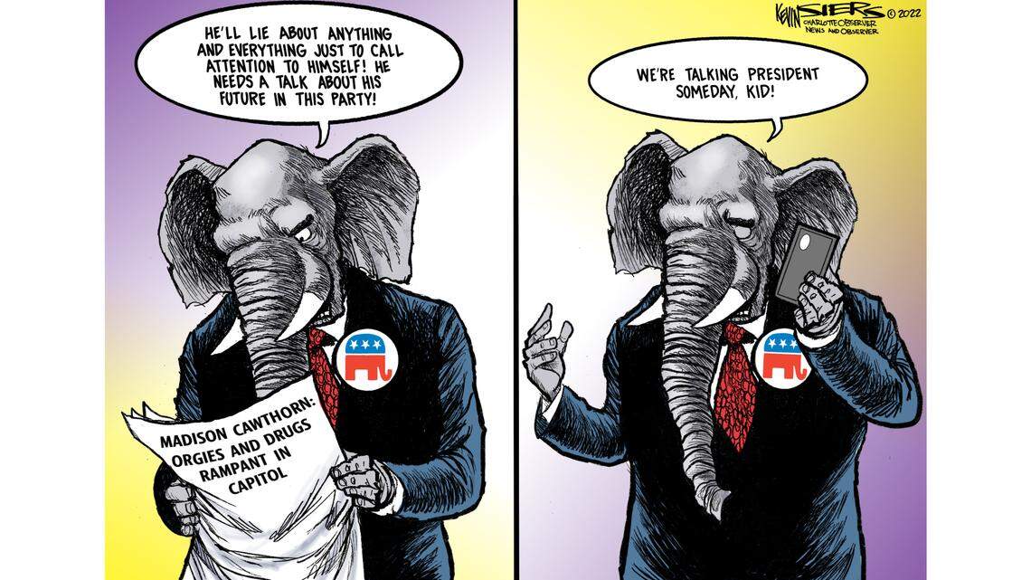 Kevin Siers cartoon: Cawthorn’s Orgy Story