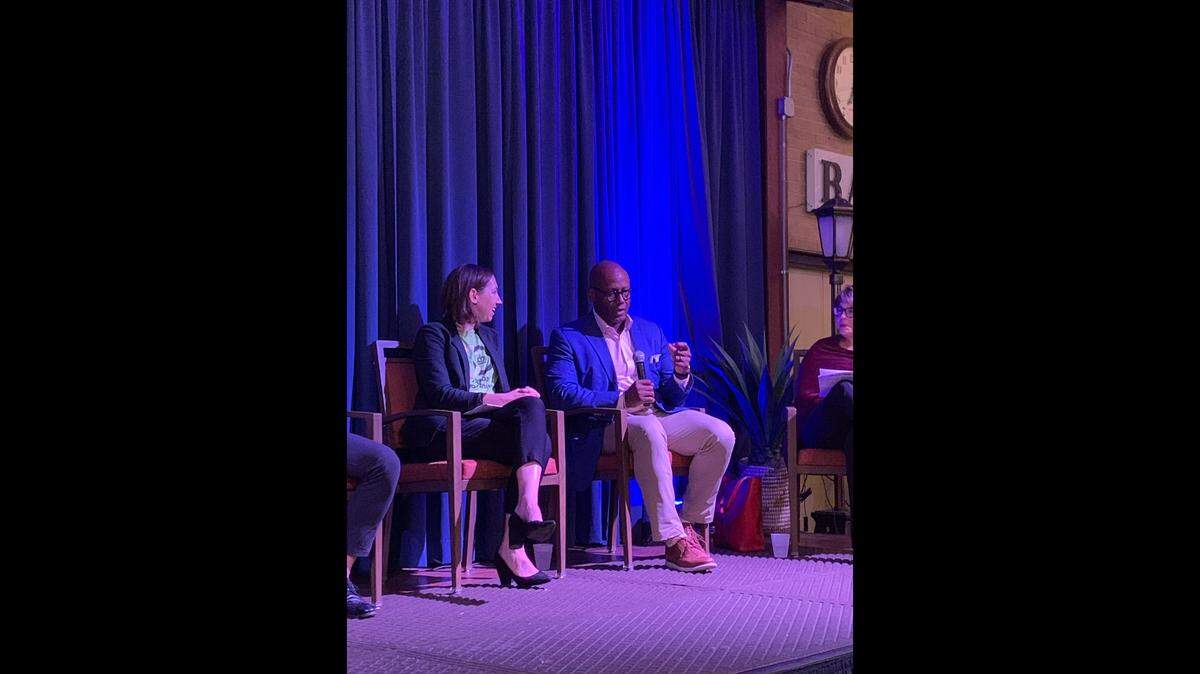 Charlotte Area Transit System CEO John Lewis talks long-term plans during a transportation and economic development forum held by CharlotteEAST on Thursday, Sept. 29, 2022.