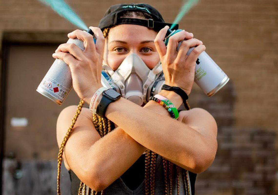 Makayla Binter, 22, wanted to break past repetitive conversations about racial incidents and instead foster inclusive dialogue by painting and displaying murals. 