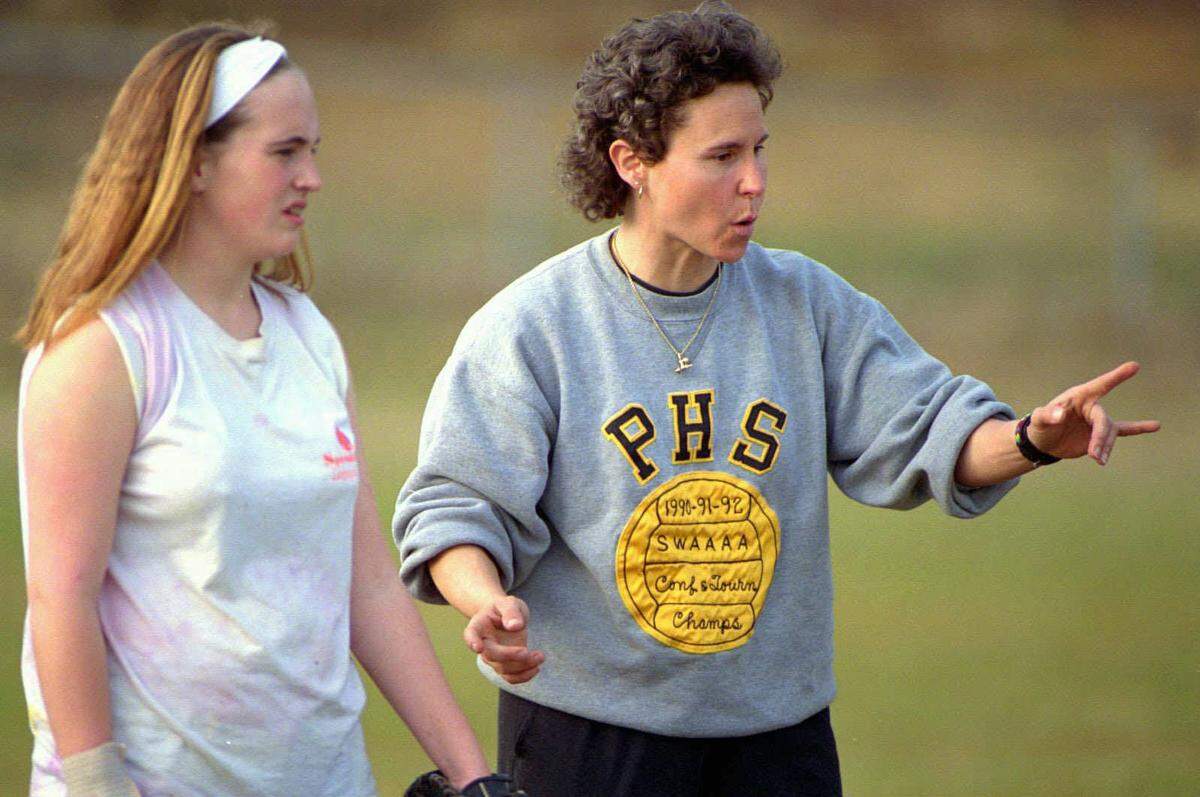 Zoe Bell, seen here in a 1995 photo, was also a softball coach at Providence High.  