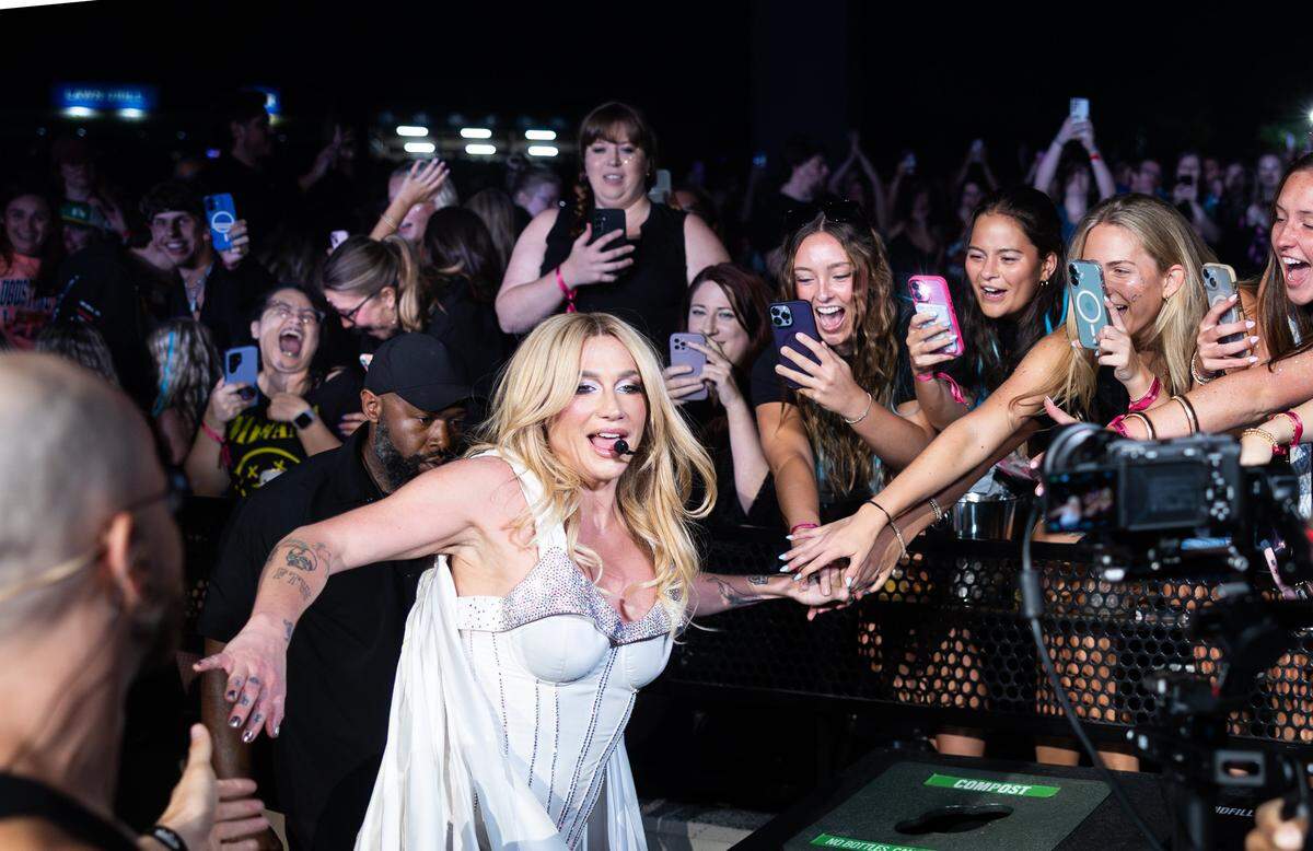 Kesha performs at the PNC Pavillion in Charlotte, N.C., on Tuesday, August 5, 2025.