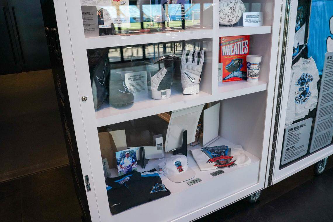 Collectibles and team memorabilia will be on display in Bank of America Stadium this year as the Carolina Panthers team celebrates its 30th anniversary season.
