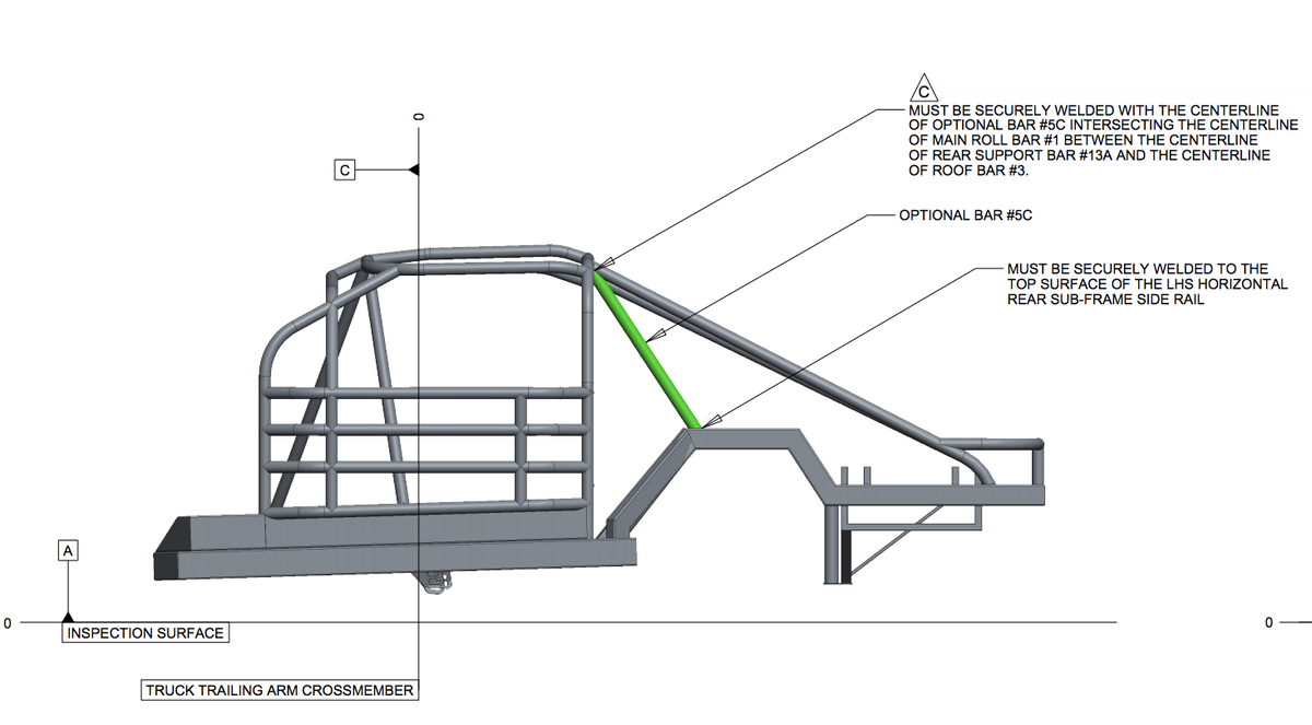 NASCAR has made a roll bar behind the driver (Bar #5c) mandatory at superspeedways after Joey Logano’s violent wreck at Talladega in April.